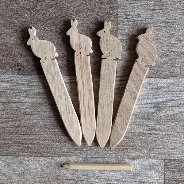 Wooden Rabbit Plant Markers - Pack of 4