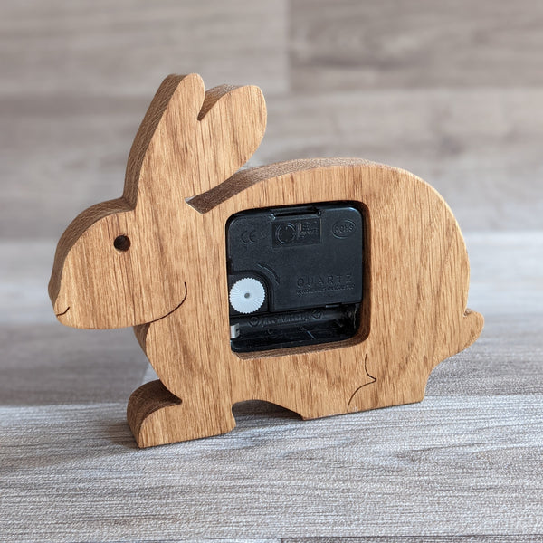 Oak Rabbit Clock