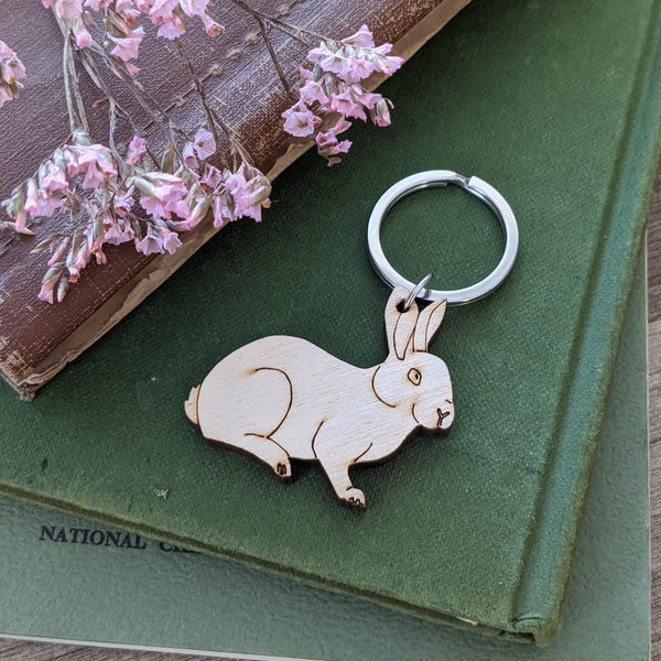 Wooden Rabbit Key Ring – Everything Bunny Rabbit