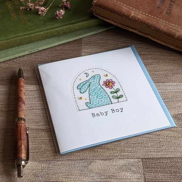 New Baby Boy Rabbit Card - Spotty Blue Bunny – Everything Bunny Rabbit