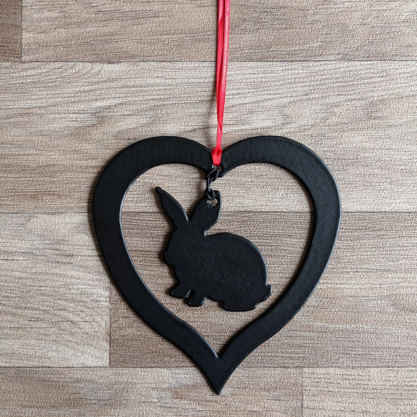 Hanging Rabbit Heart Decoration (Outdoor/Indoor)