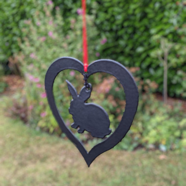 Hanging Rabbit Heart Decoration (Outdoor/Indoor)