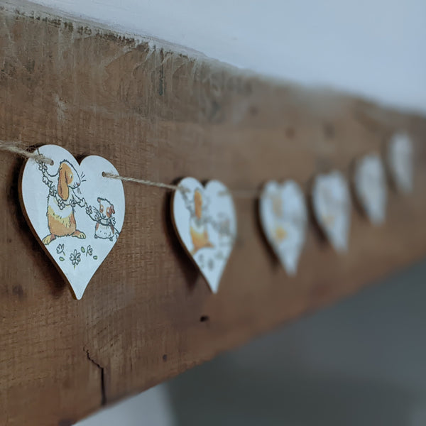 Wooden Rabbit and Guinea Pig Heart Bunting (Daisy Chain) – Everything ...