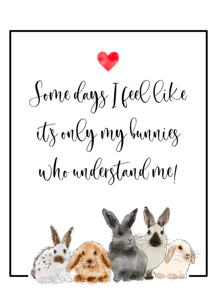 Rabbit Poster Print - Some days I feel